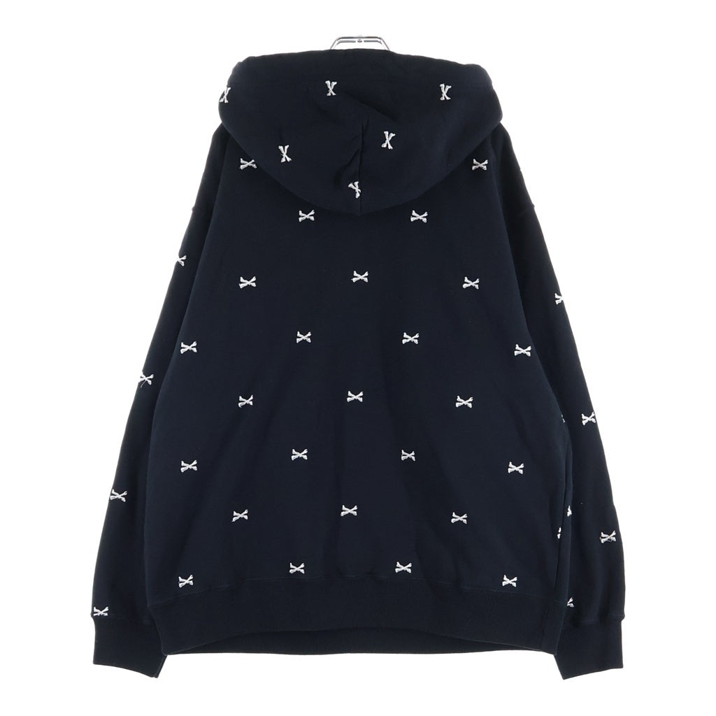 WTAPS(ダブルタップス) 22AW ACNE HOODY CTPL.TEXTILE アクネ フーディー オリーブドラブ クロスボーン プルオーバースウェットフーディ パーカー ブラック 222ATDT-CSM26