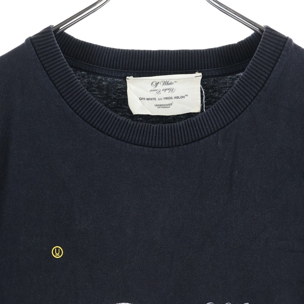 OFF-WHITE(オフホワイト) 19AW ×UNDERCOVER Split Box Logo アンダーカバー スプリットボックスロゴ クルーネック半袖Tシャツカットソー ブラック OMAA061G19877011