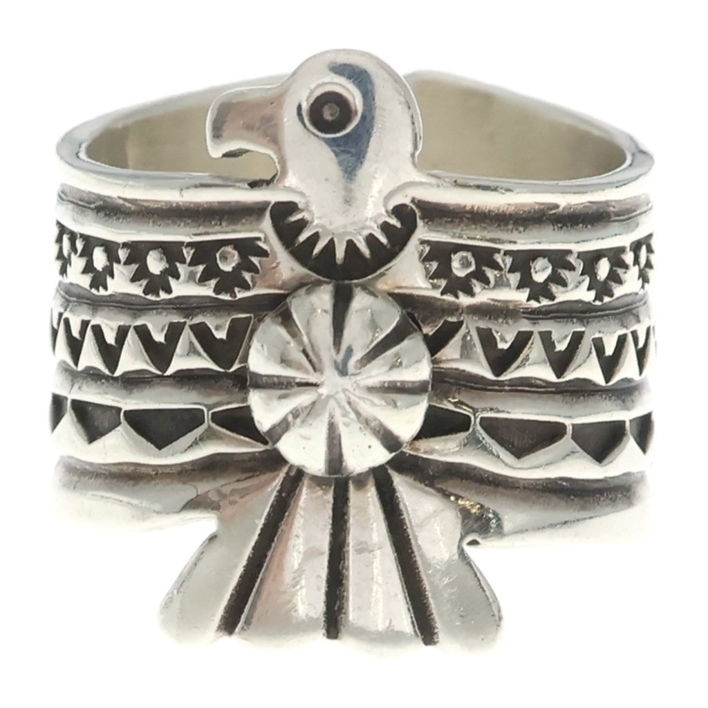 INDIAN JEWELRY(インディアンジュエリー) NAVAJO Darrell Cadman STERLING製 ナバホ族 ダレル キャドマン スターリング サンダーバードリング 指輪 シルバー