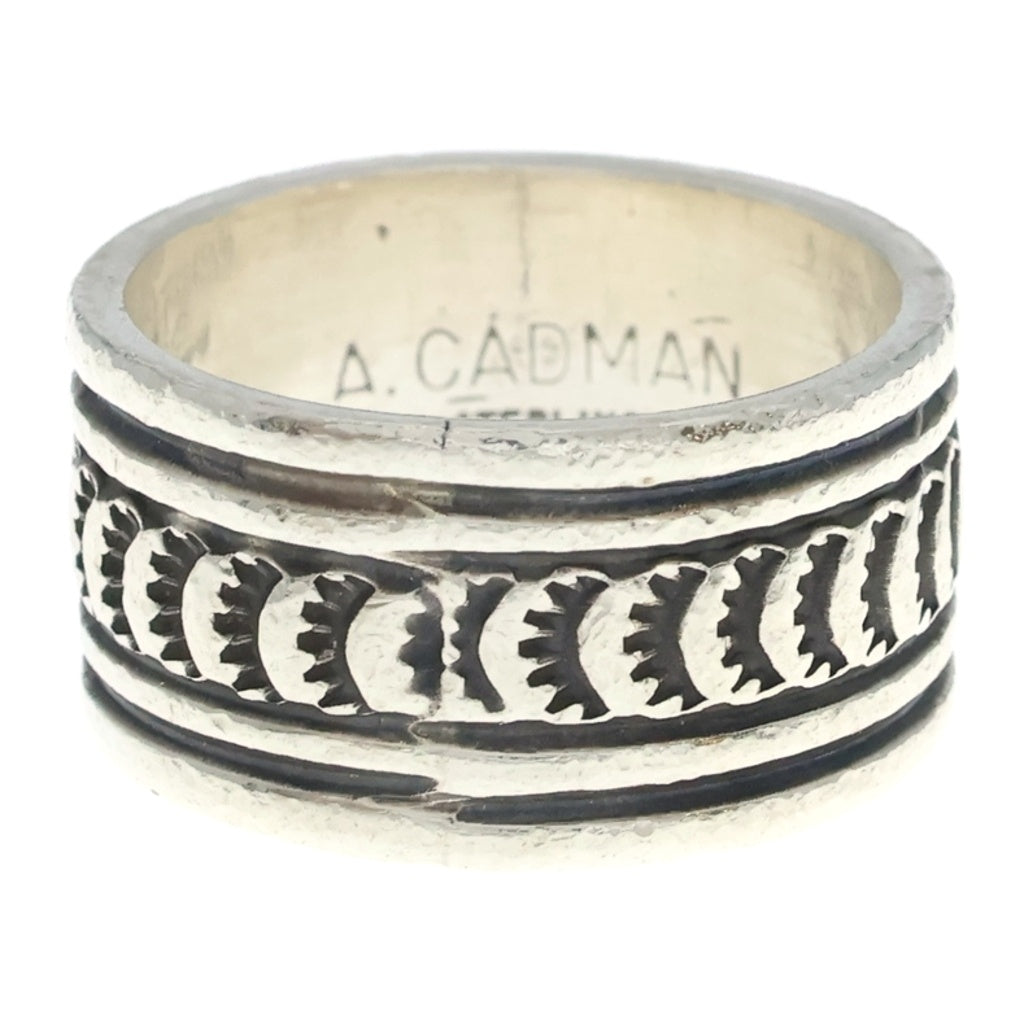 INDIAN JEWELRY(インディアンジュエリー) NAVAJO Andy Cadman STERLING製 ナバホ族 アンディ キャドマン スターリング スタンプワーク リング 指輪 シルバー