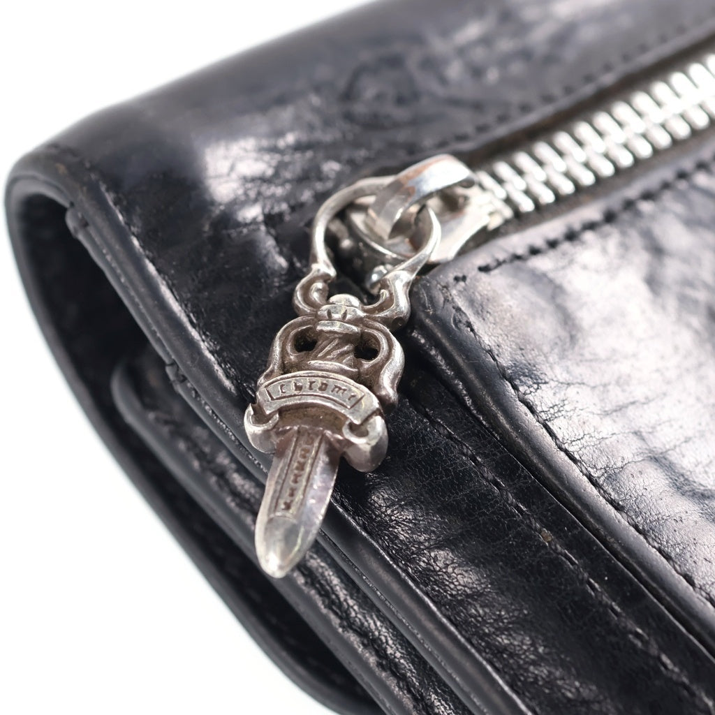 CHROME HEARTS(クロムハーツ) WAVE MINI ウェーブミニ レザーウォレット 財布 ブラック