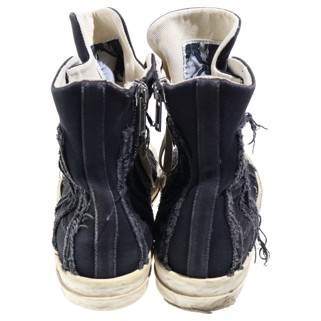 DRKSHDW(ダークシャドウ) SLASHED HIGH-TOP RAMONES スラッシュド ラモーンズ ハイカットスニーカー ブラック DU01C6807