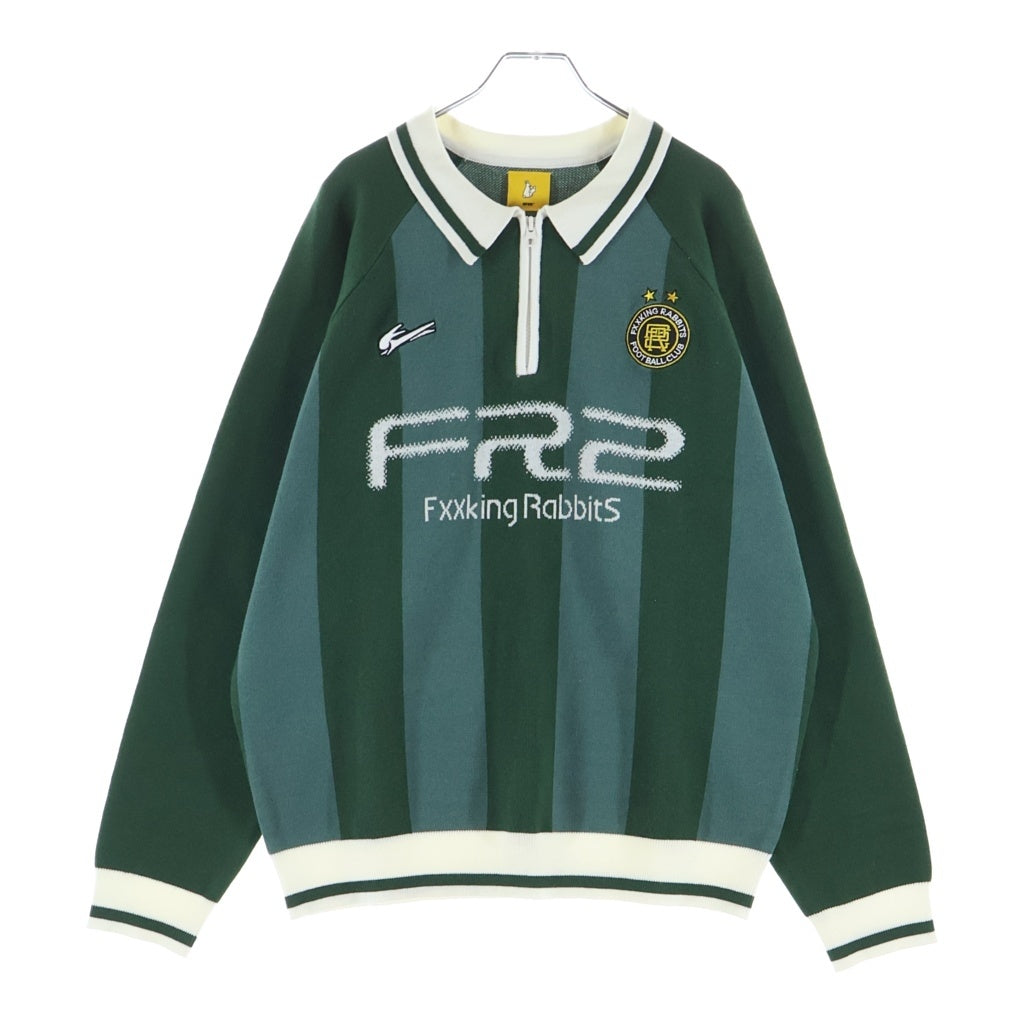 FR2(エフアールツー) 26SS Game Knit Shirt ハーフジップ 長袖ゲームニットシャツ グリーン FRK052