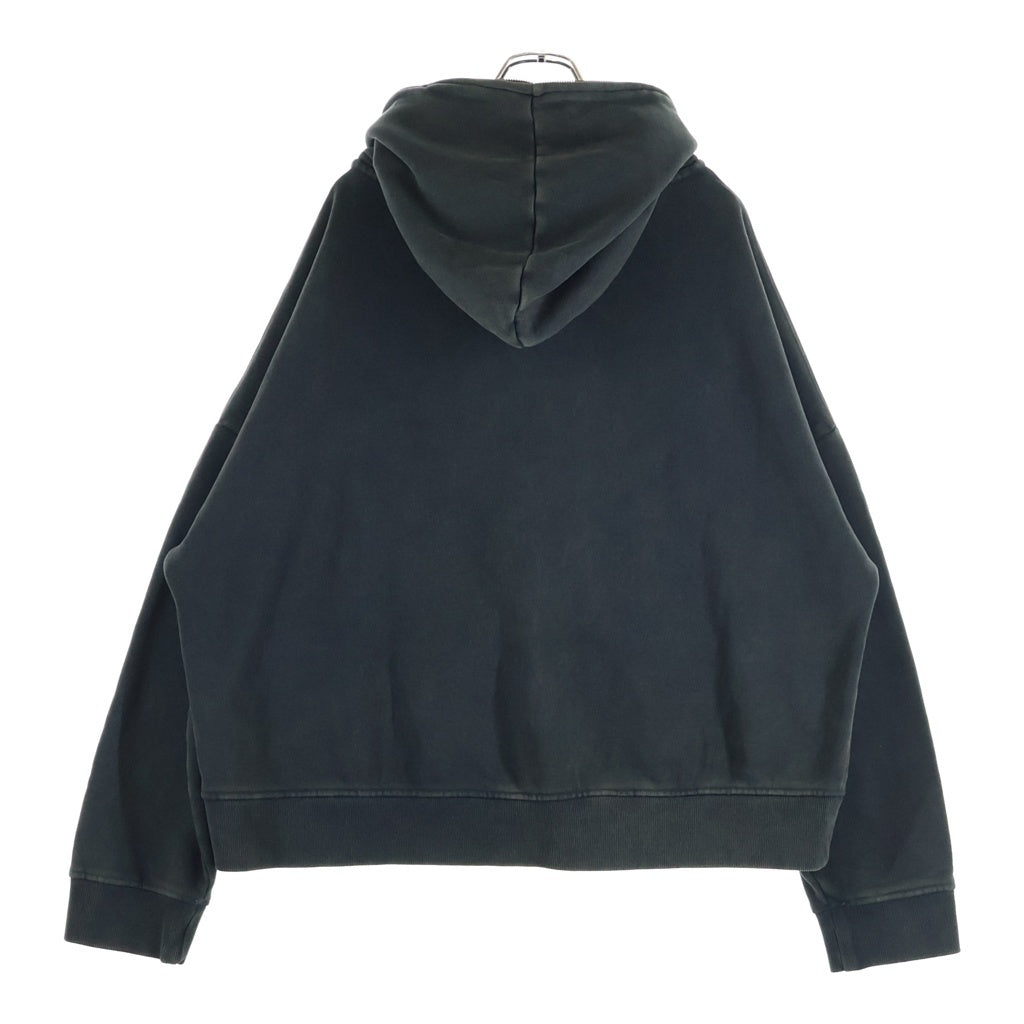 entire studios(エンタイア スタジオ) ETERNAL ZIP WASHED BLACK エターナル ジップ ウォッシュド加工 フルジップアップパーカー フーディー ブラック UNU-25-1003 PO00285