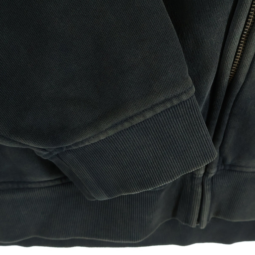 entire studios(エンタイア スタジオ) ETERNAL ZIP WASHED BLACK エターナル ジップ ウォッシュド加工 フルジップアップパーカー フーディー ブラック UNU-25-1003 PO00285