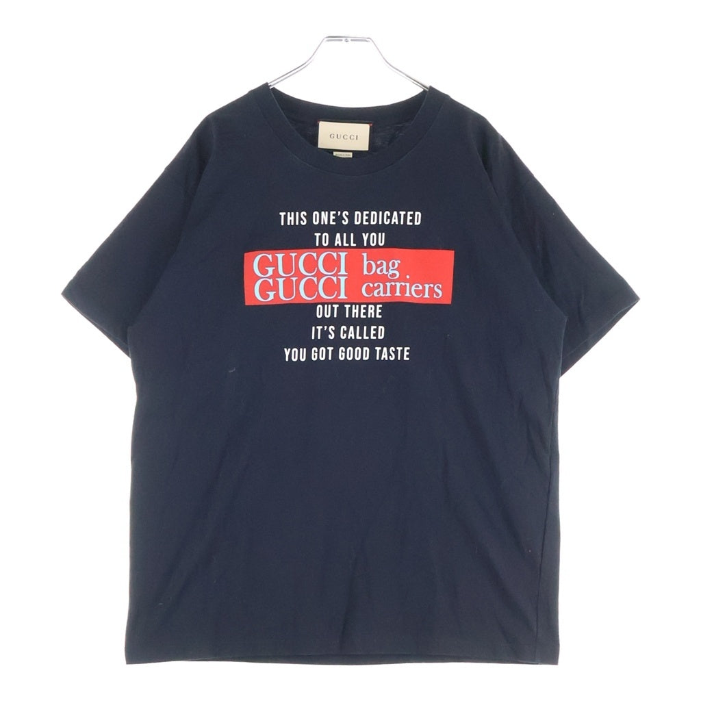 GUCCI(グッチ) You Got Good Taste ロゴプリント クルーネック半袖Tシャツカットソー ブラック 616036 XJD1E