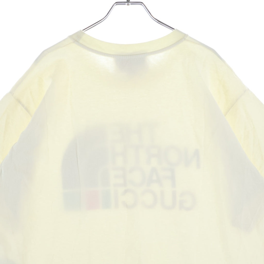 GUCCI(グッチ) ×THE NORTH FACE Oversize T-Shirt ×ノースフェイス オーバーサイズ フロントロゴプリント クルーネック半袖Tシャツカットソー アイボリー 616036 XJDCL
