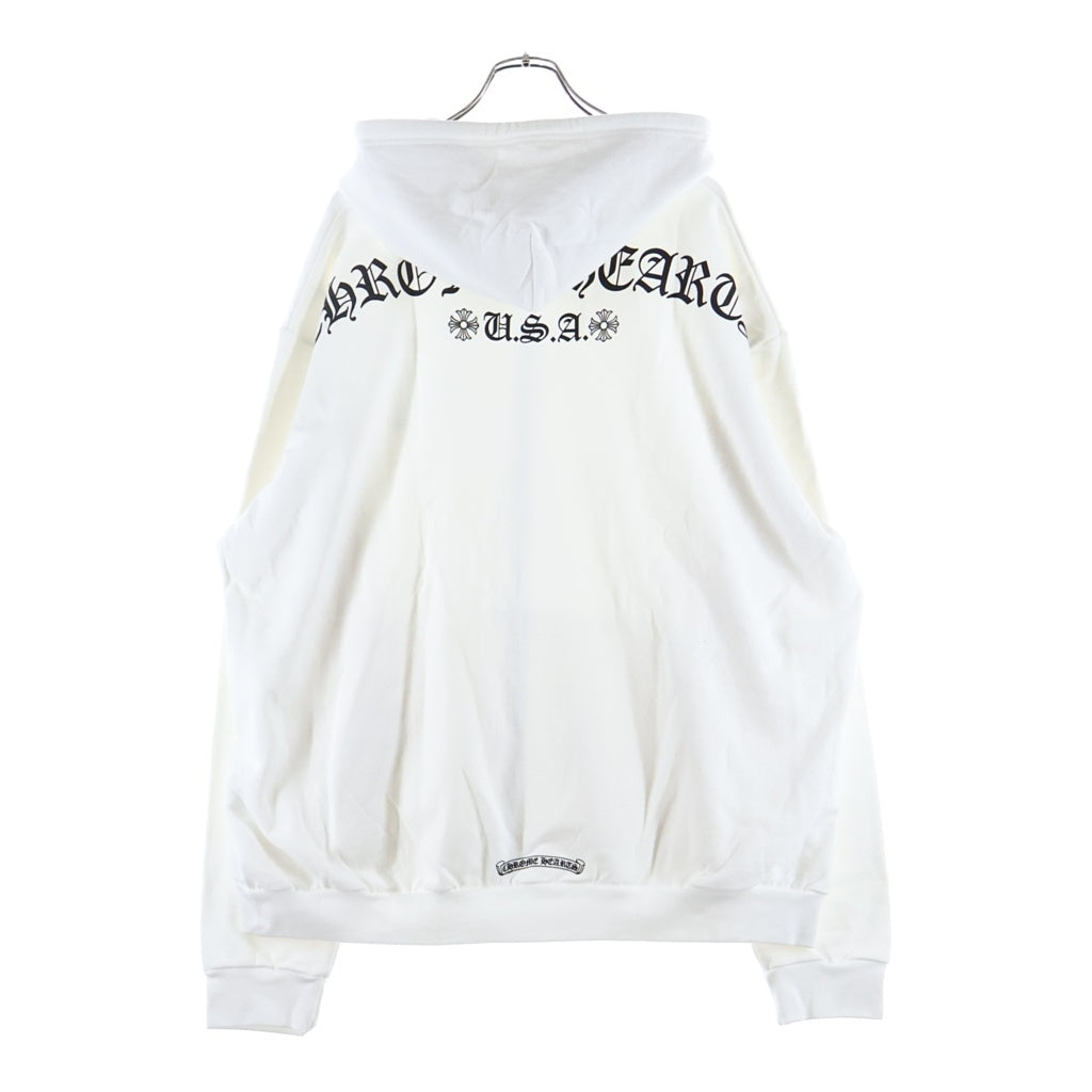 CHROME HEARTS(クロムハーツ) SWTSHRT HD ZIP バックアーチロゴジップアップパーカー ホワイト
