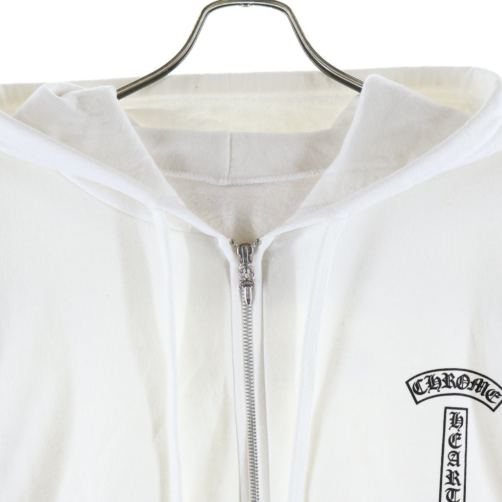 CHROME HEARTS(クロムハーツ) SWTSHRT HD ZIP バックアーチロゴジップアップパーカー ホワイト