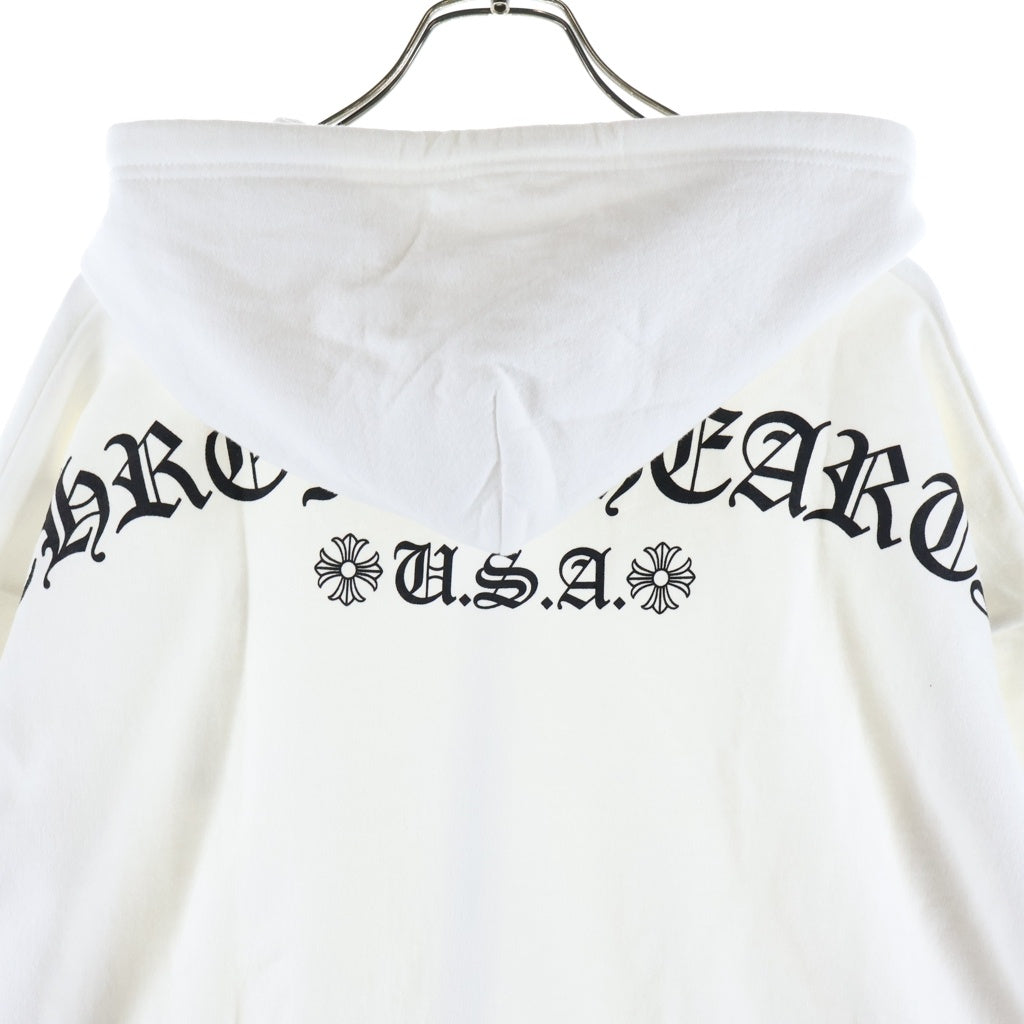 CHROME HEARTS(クロムハーツ) SWTSHRT HD ZIP バックアーチロゴジップアップパーカー ホワイト