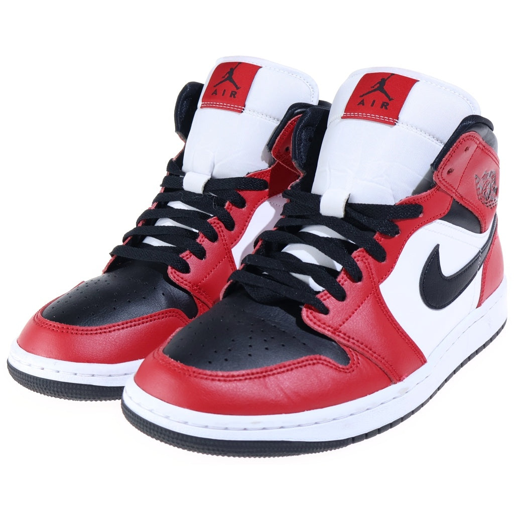 NIKE(ナイキ) Air Jordan 1 Mid Chicago Black Toe エアジョーダン1 ミッド シカゴ ブラックトゥ ハイカットスニーカー US9.5/27.5cm レッド 554724-069