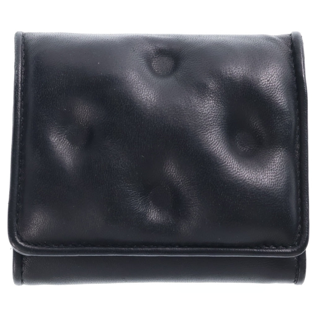 Maison Margiela(メゾンマルジェラ) Glam Slam グラムスラム スリーフォールド レザー 三つ折り財布 コンパクトウォレット ブラック レディース