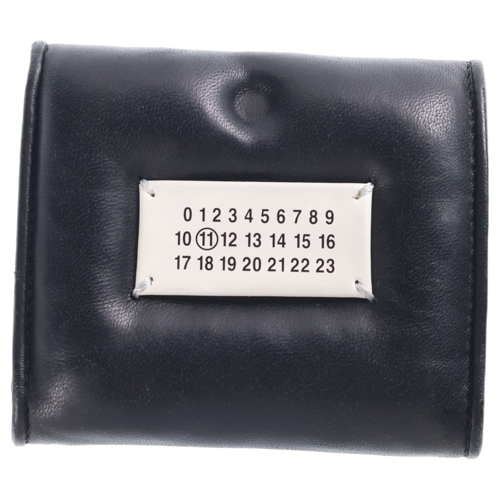 Maison Margiela(メゾンマルジェラ) Glam Slam グラムスラム スリーフォールド レザー 三つ折り財布 コンパクトウォレット ブラック レディース