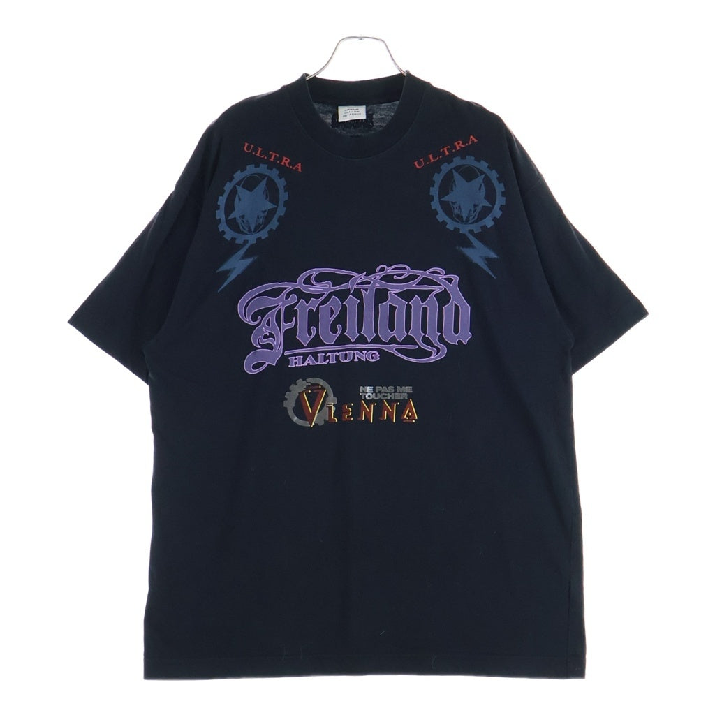 VETEMENTS(ヴェトモン) 22SS MAYBE MENTAL メイビーメンタル 両面プリント クルーネック半袖Tシャツカットソー ブラック UE52TR320B