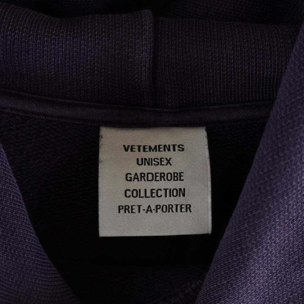 VETEMENTS(ヴェトモン) 22SS VITAL EXISTENCE HOODIE 六芒星 両面プリント 長袖プルオーバーパーカーフーディー パープル UE52TR480B