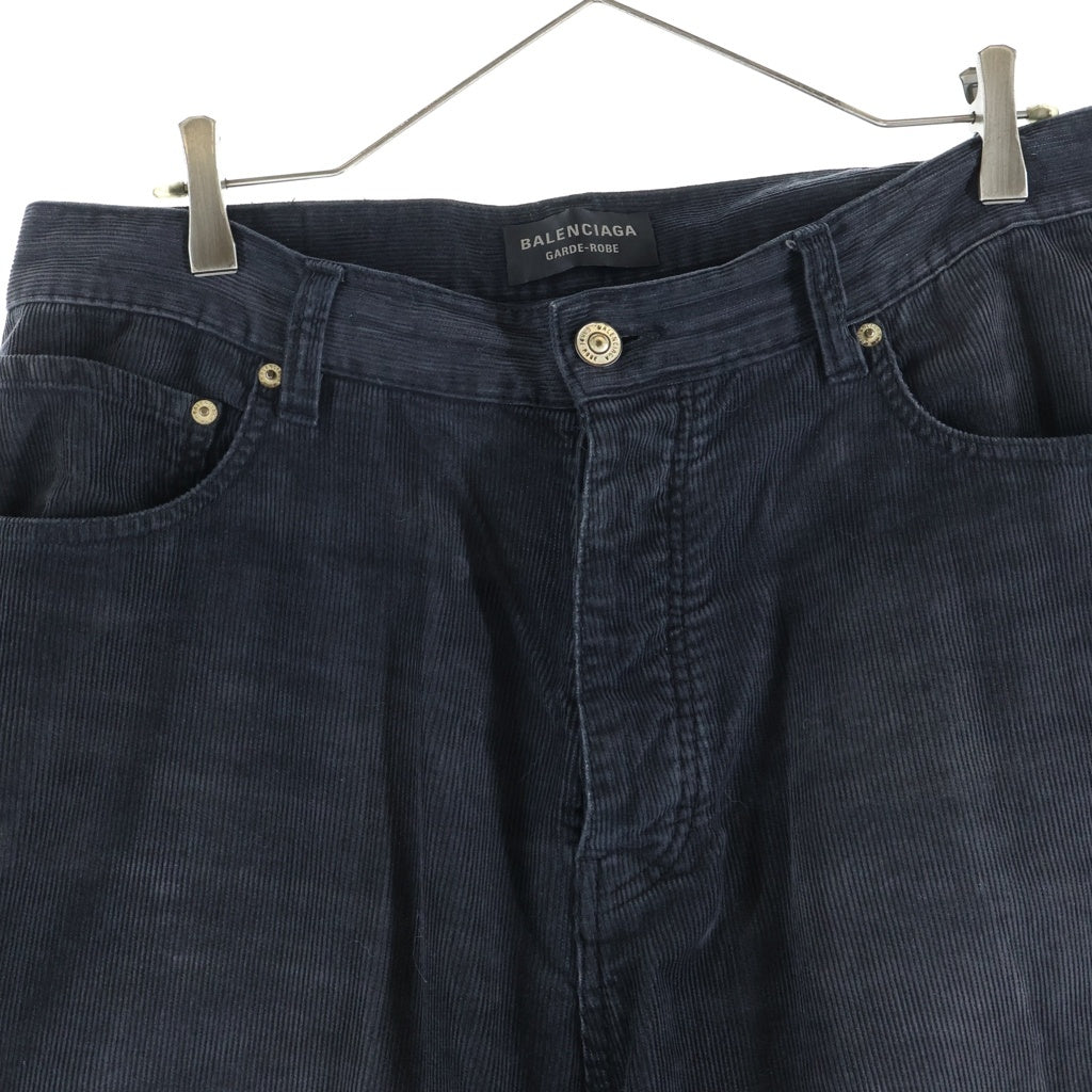 BALENCIAGA(バレンシアガ) 23AW Runway Baggy Jeans コーデュロイワイドパンツ ブラック 773763 TPW58