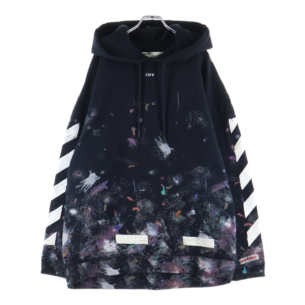 OFF-WHITE(オフホワイト) 17AW Diag Galaxy Over Hoodie ダイアゴ ギャラクシー プルオーバーパーカー フーディ ブラック OMBB009F17619030