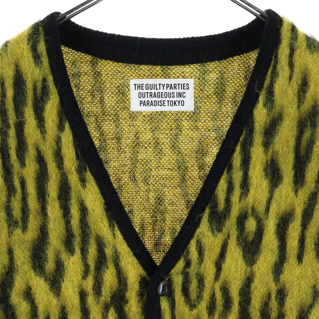 WACKO MARIA(ワコマリア) 21AW LEOPARD MOHAIR KNIT JACQUARD CARDIGAN レオパード モヘア ニット ジャガード カーディガン イエロー