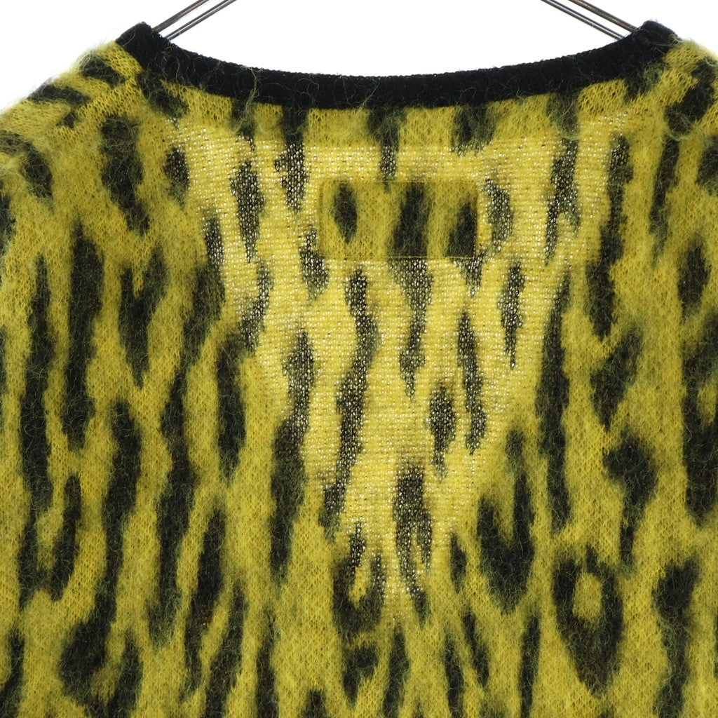 WACKO MARIA(ワコマリア) 21AW LEOPARD MOHAIR KNIT JACQUARD CARDIGAN レオパード モヘア ニット ジャガード カーディガン イエロー