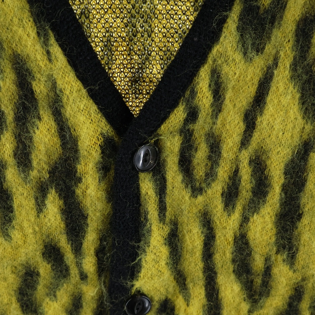 WACKO MARIA(ワコマリア) 21AW LEOPARD MOHAIR KNIT JACQUARD CARDIGAN レオパード モヘア ニット ジャガード カーディガン イエロー