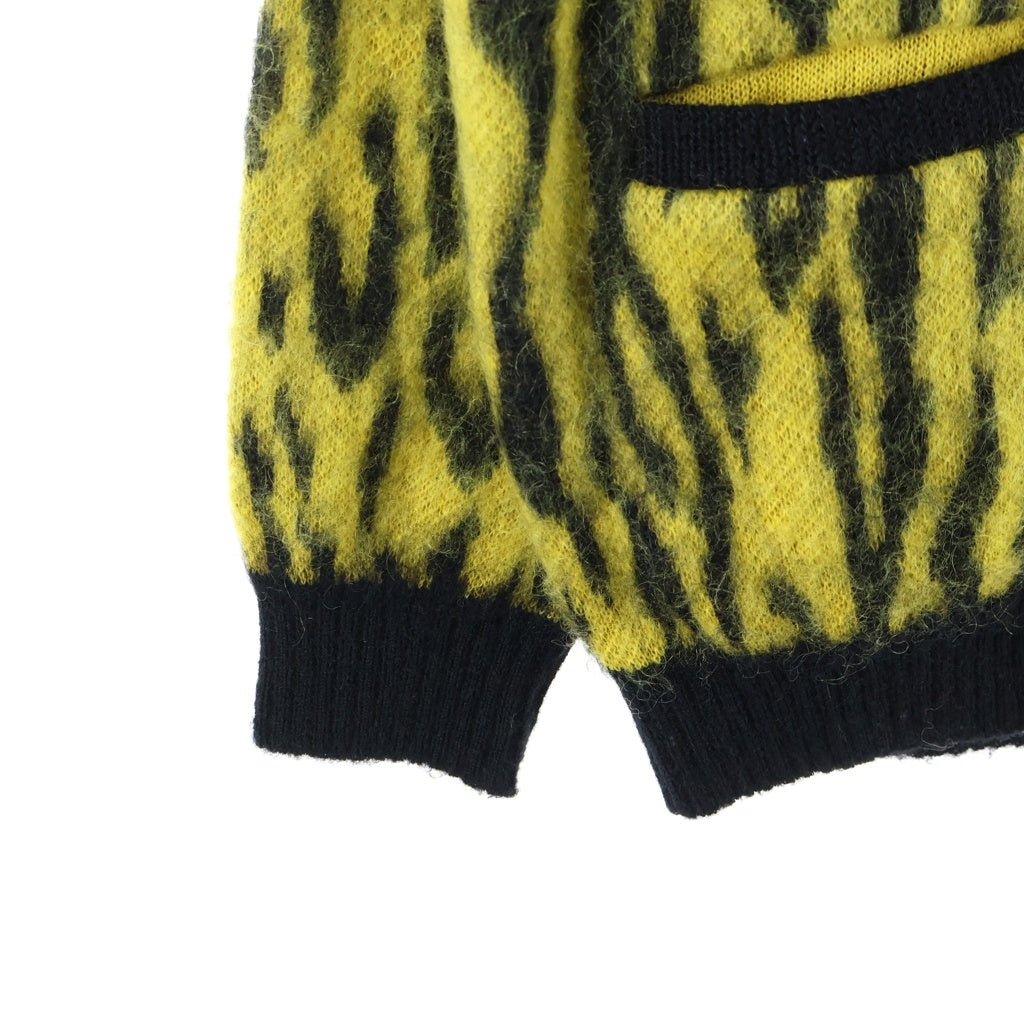 WACKO MARIA(ワコマリア) 21AW LEOPARD MOHAIR KNIT JACQUARD CARDIGAN レオパード モヘア ニット ジャガード カーディガン イエロー