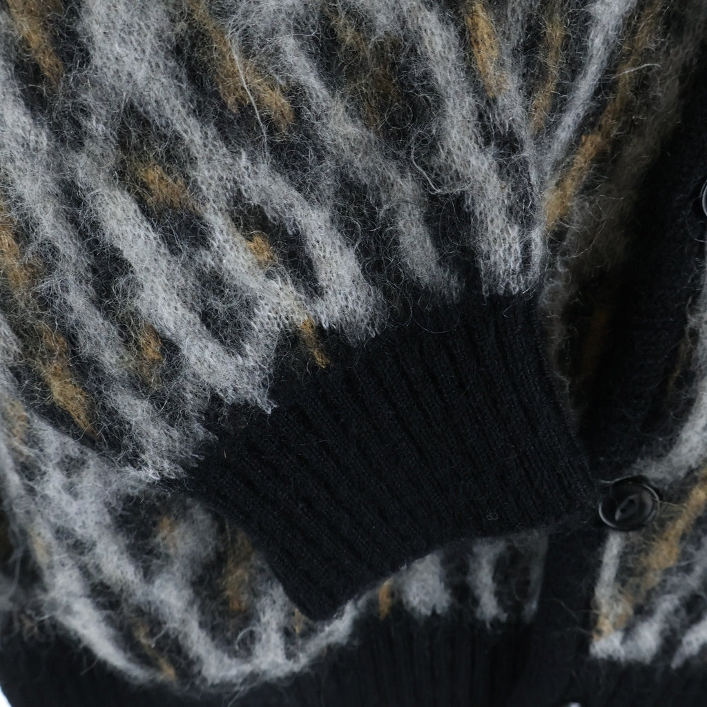 WACKO MARIA(ワコマリア) 22SS MARIA LEOPARD MOHAIR KNIT CARDIGAN マリア レオパード モヘア ニットカーディガン グレー