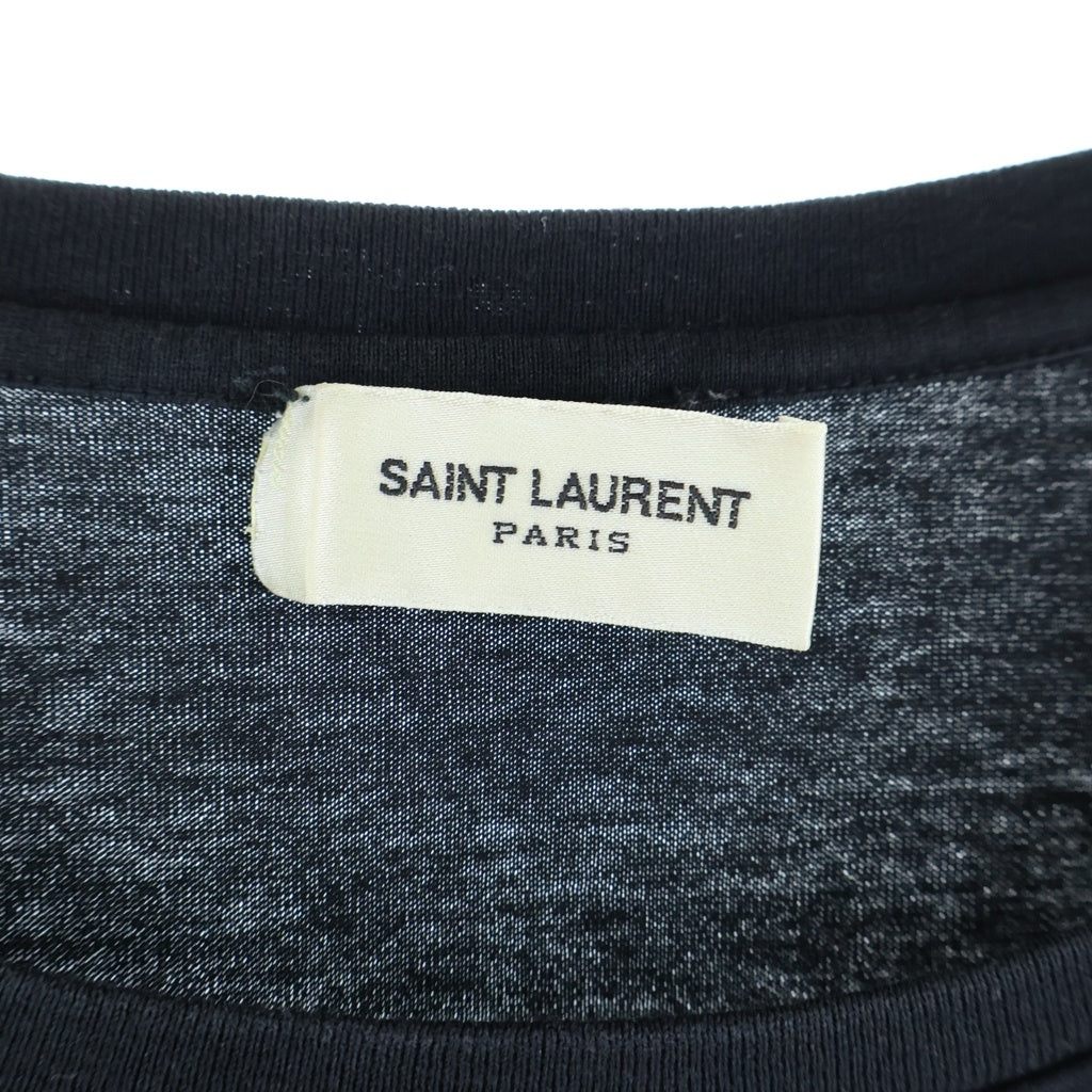 SAINT LAURENT PARIS(サンローランパリ) 21SS Small Logo Print Tee スモールロゴ プリント クルーネック半袖Tシャツカットソー ブラック 464572