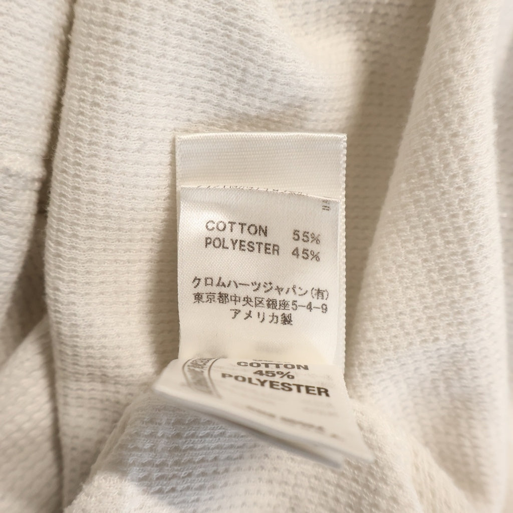 CHROME HEARTS(クロムハーツ) BACK FLORAL CH CROSS THERMAL T-SHIRT バック フローラル ロゴ クルーネックサーマル長袖Tシャツカットソー ロンT ホワイト