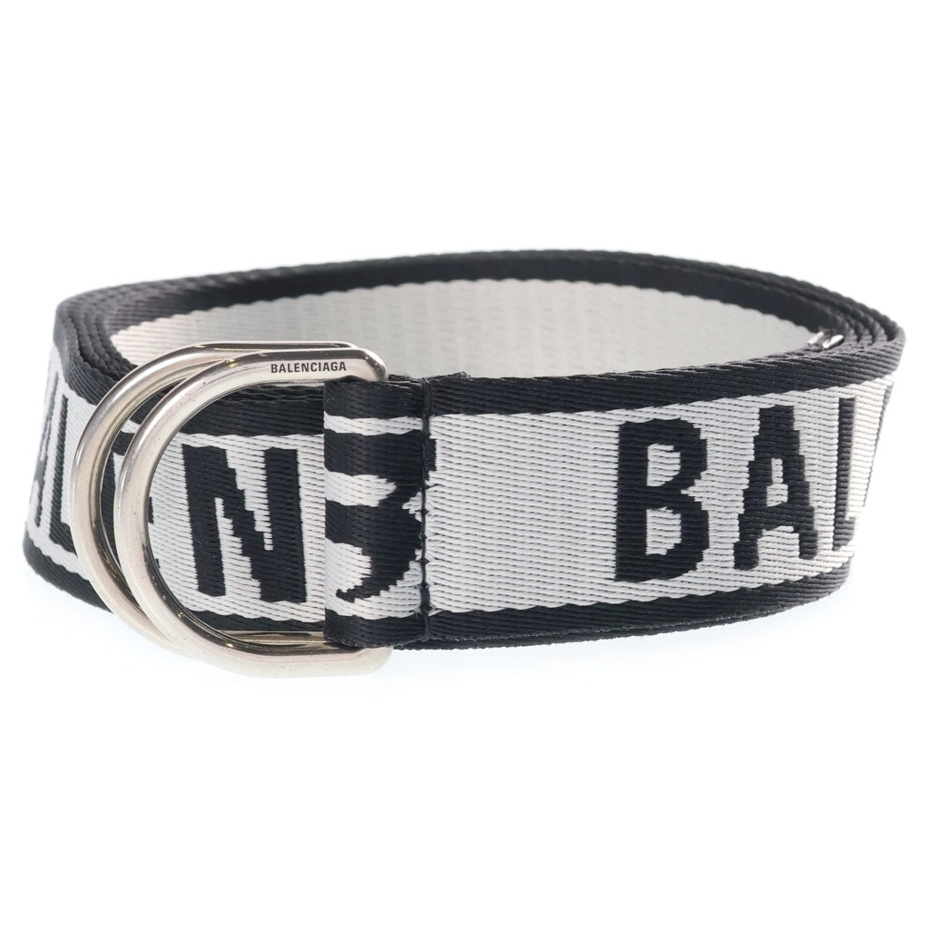BALENCIAGA(バレンシアガ) LOGO D RING ロゴDリングベルト ブラック/ホワイト レディース