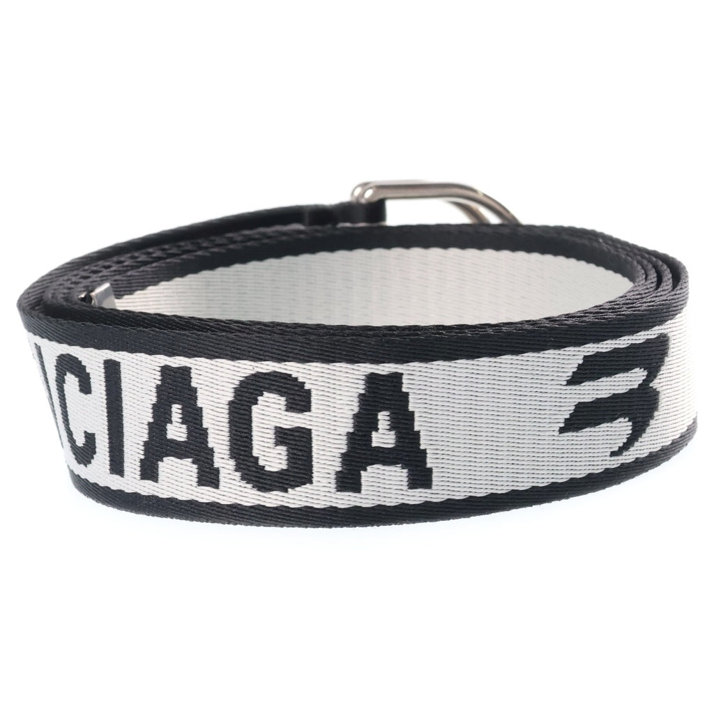 BALENCIAGA(バレンシアガ) LOGO D RING ロゴDリングベルト ブラック/ホワイト レディース