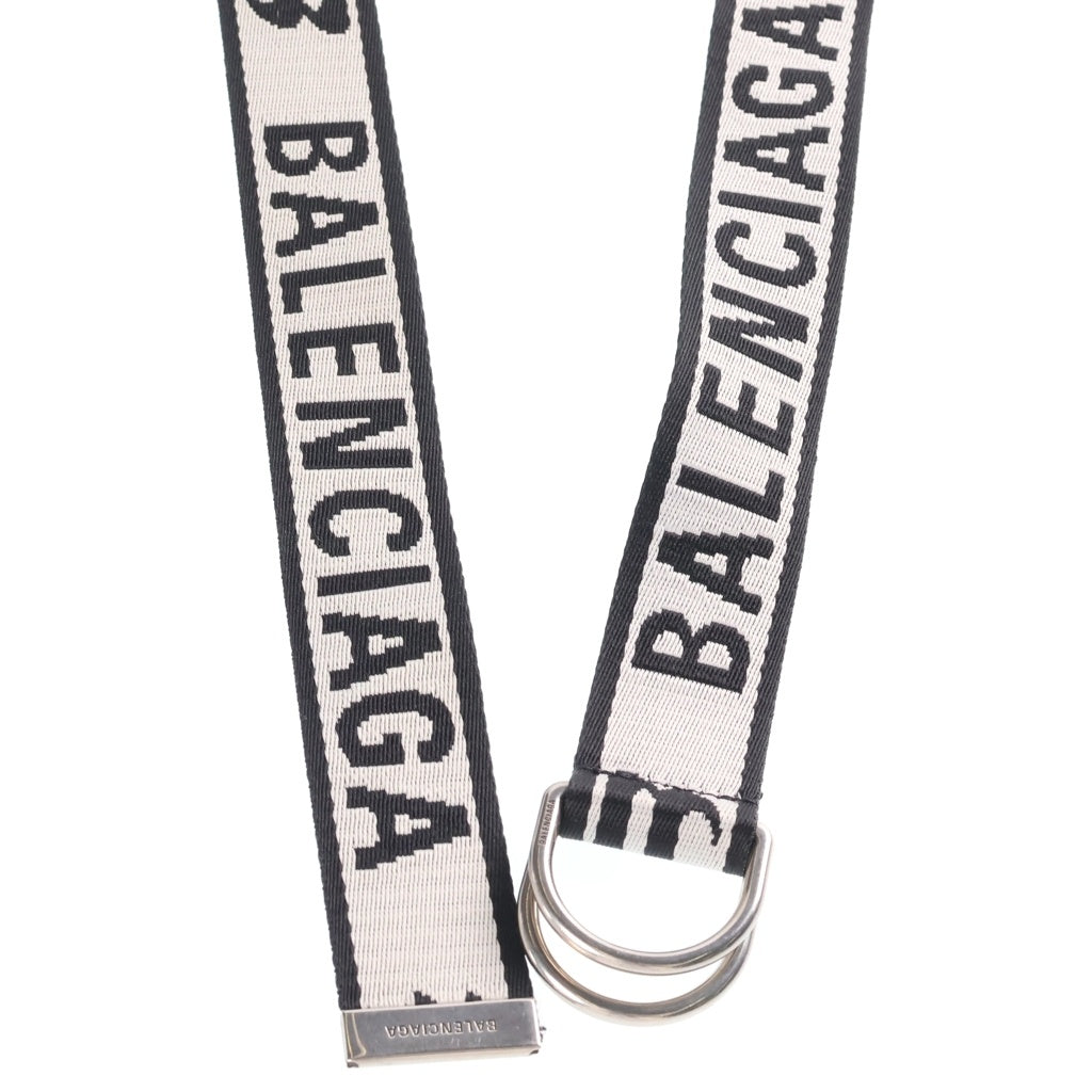 BALENCIAGA(バレンシアガ) LOGO D RING ロゴDリングベルト ブラック/ホワイト レディース
