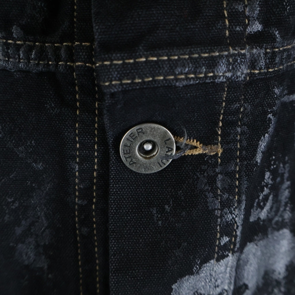 NO BRAND(ノーブランド) LATUI ATELIER 【ラトゥイアトリエ】 25AW VINTAGE TRAUMA SHIRT ヴィンテージトラウマ 長袖コーティングシャツ ブラック