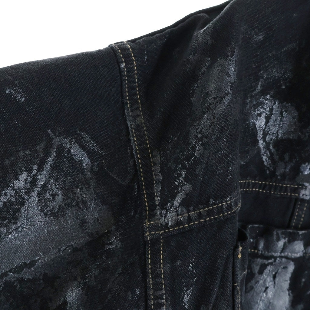 NO BRAND(ノーブランド) LATUI ATELIER 【ラトゥイアトリエ】 25AW VINTAGE TRAUMA SHIRT ヴィンテージトラウマ 長袖コーティングシャツ ブラック