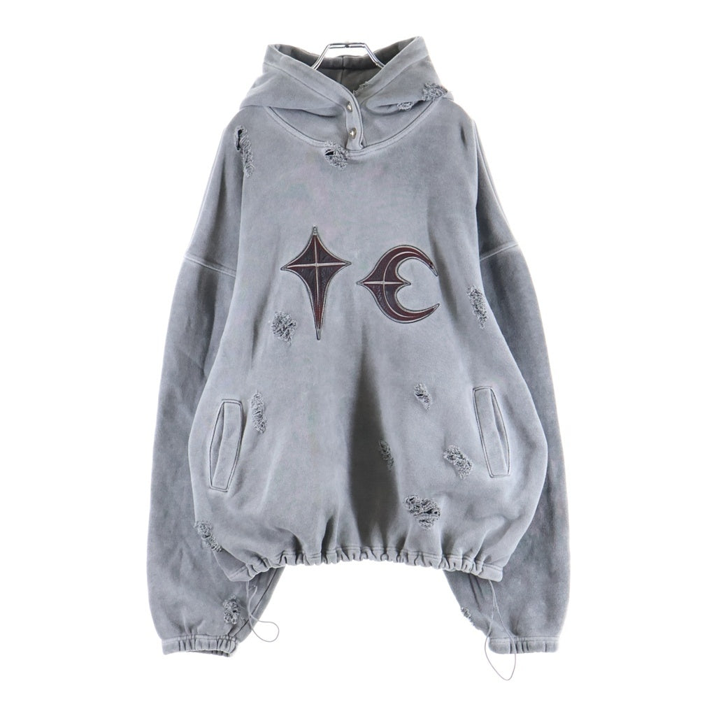 THUG CLUB(サグクラブ) Rock Hoodie TC23TS0101 ロックフーディ プルオーバーパーカー グレー