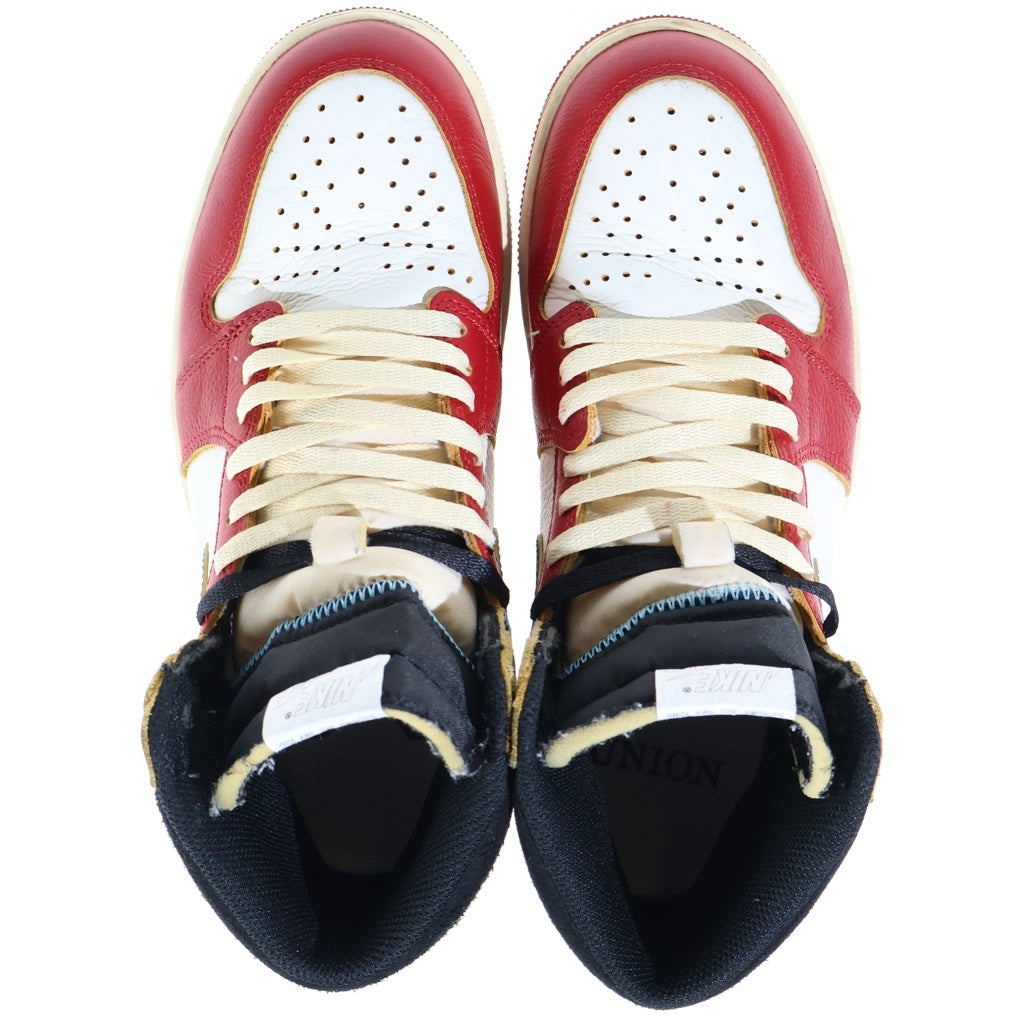 NIKE(ナイキ) ×UNION AIR JORDAN 1 RETRO HIGH OG CHICAGO SHADOW ユニオン エアジョーダン レトロ シカゴ シャドウ ハイカットスニーカー レッド/ホワイト US8.5/26.5cm HV8563-600