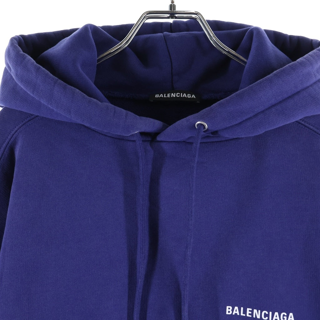 BALENCIAGA(バレンシアガ) バックロゴプリント プルオーバーパーカーフーディー ネイビー 600583 TIV84