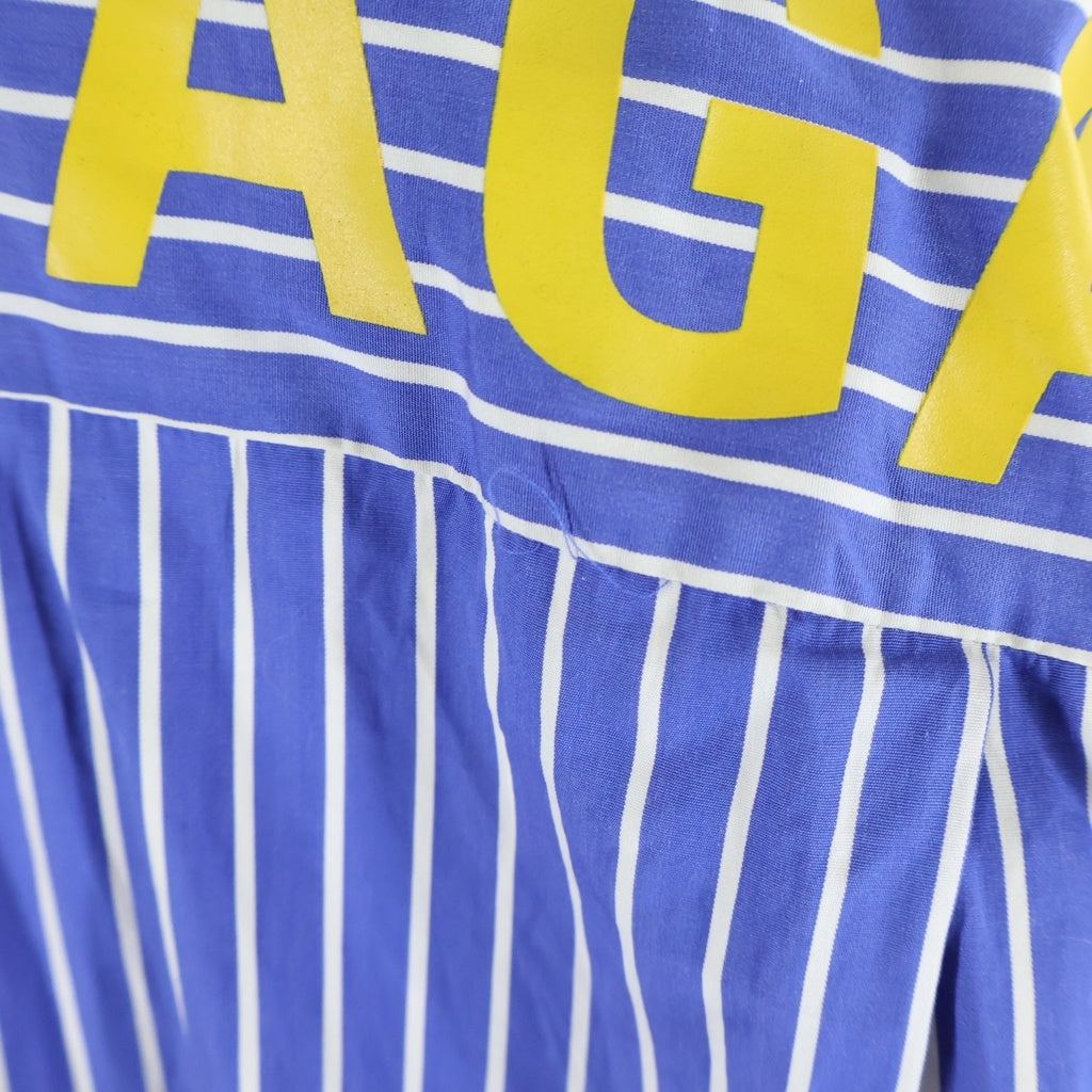 BALENCIAGA(バレンシアガ) 19AW Back Logo Stripe Shirts 556878 TDM08 バックロゴストライプオーバーサイズ ボタンダウン長袖シャツ ブルー