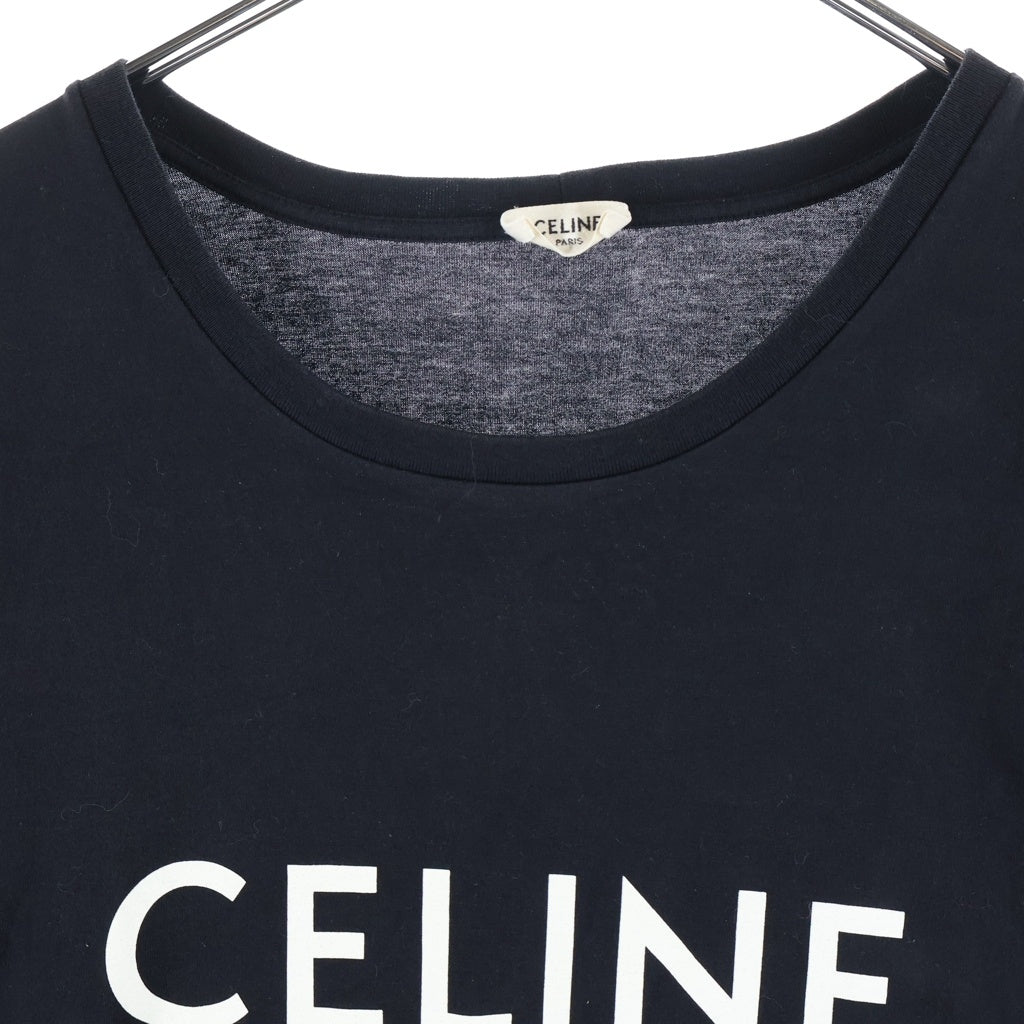 CELINE(セリーヌ) classic logo クラシックロゴプリント クルーネック半袖Tシャツカットソー ブラック 2X308799I