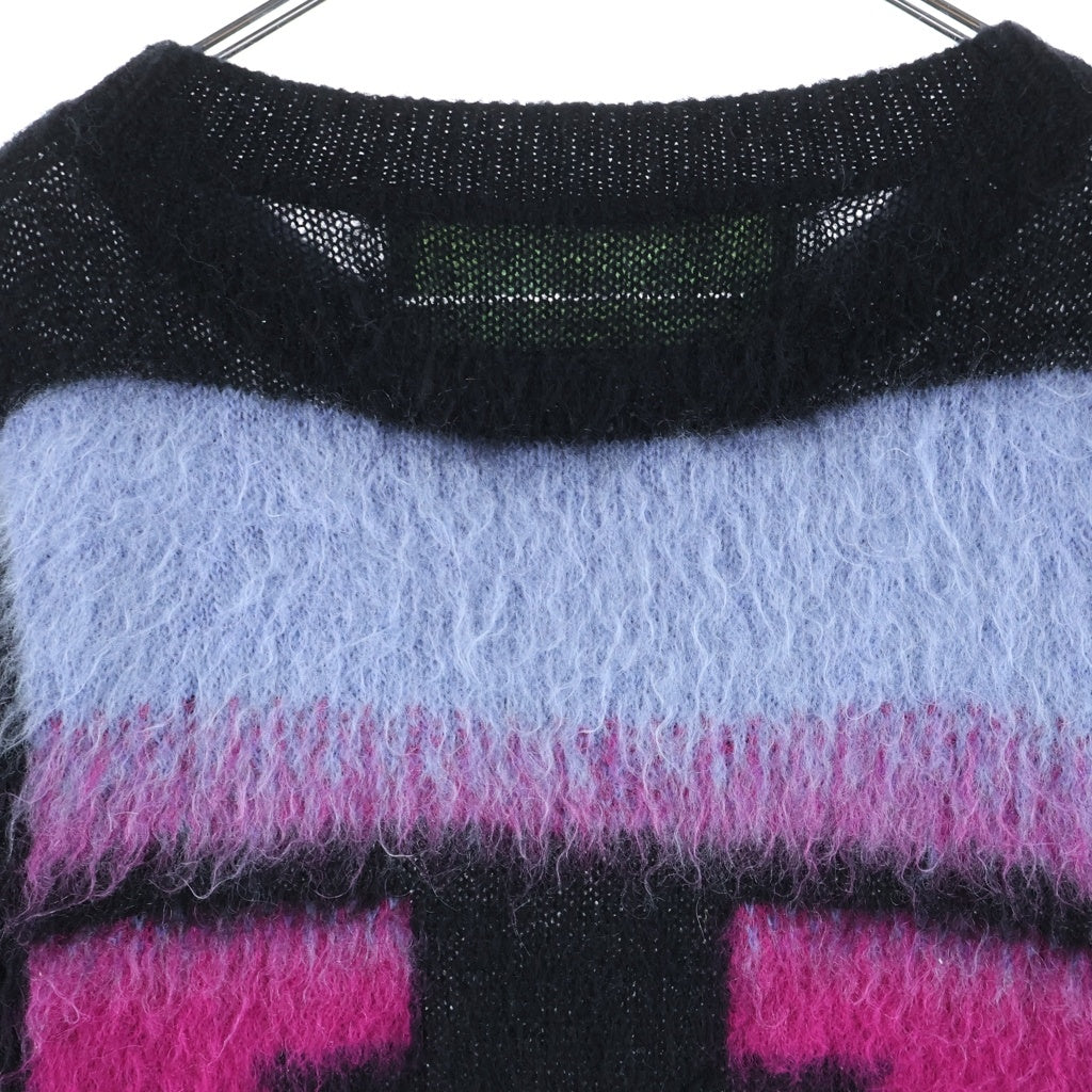 OFF-WHITE(オフホワイト) 18AW Brushed Mohair Knit ブラッシュドモヘア混ニット バックロゴオーバーサイズ クルーネックセーター OMHA036F18650005