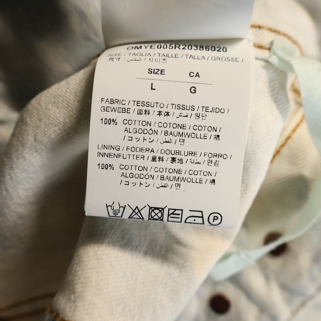 OFF-WHITE(オフホワイト) 20SS ARROW SLIM JEANS JACKET EXTREME BLEACH ブリーチ加工 バックプリント デニムジャケット インディゴ OMYE005R20386020