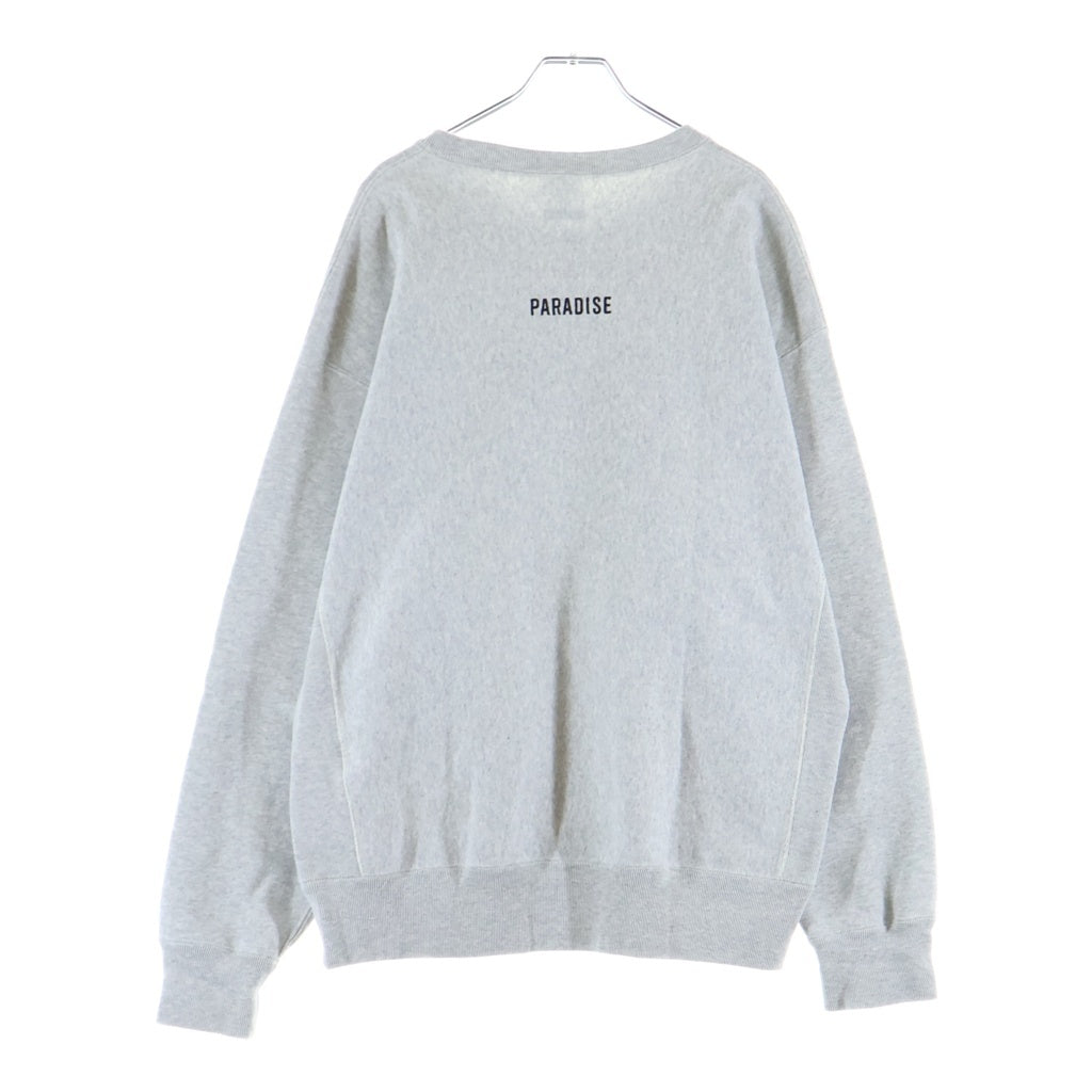 WACKO MARIA(ワコマリア) ×Champion オールドイングリッシュロゴプリント リバースウィーブ クルーネック長袖スウェット グレー C8-C065
