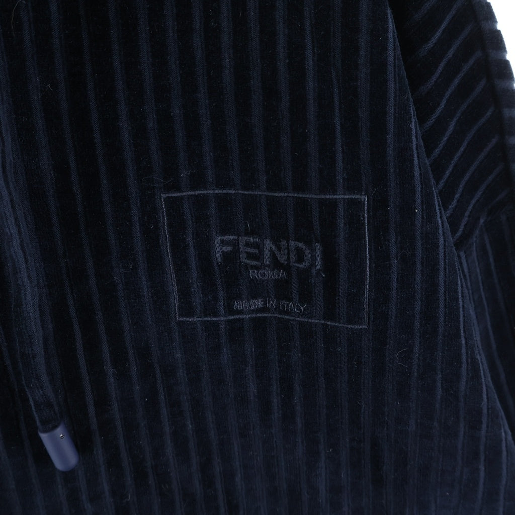 FENDI(フェンディ) 17AW ベルベット ジップアップパーカーフーディー ネイビー 12CPZ-24-1236