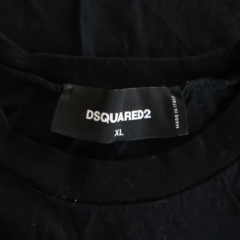 DSQUARED2(ディースクエアード) 23AW Bob Marley T-shirt S71GD1250 ボブマーリー フロントプリント クルーネック半袖Tシャツカットソー ブラック