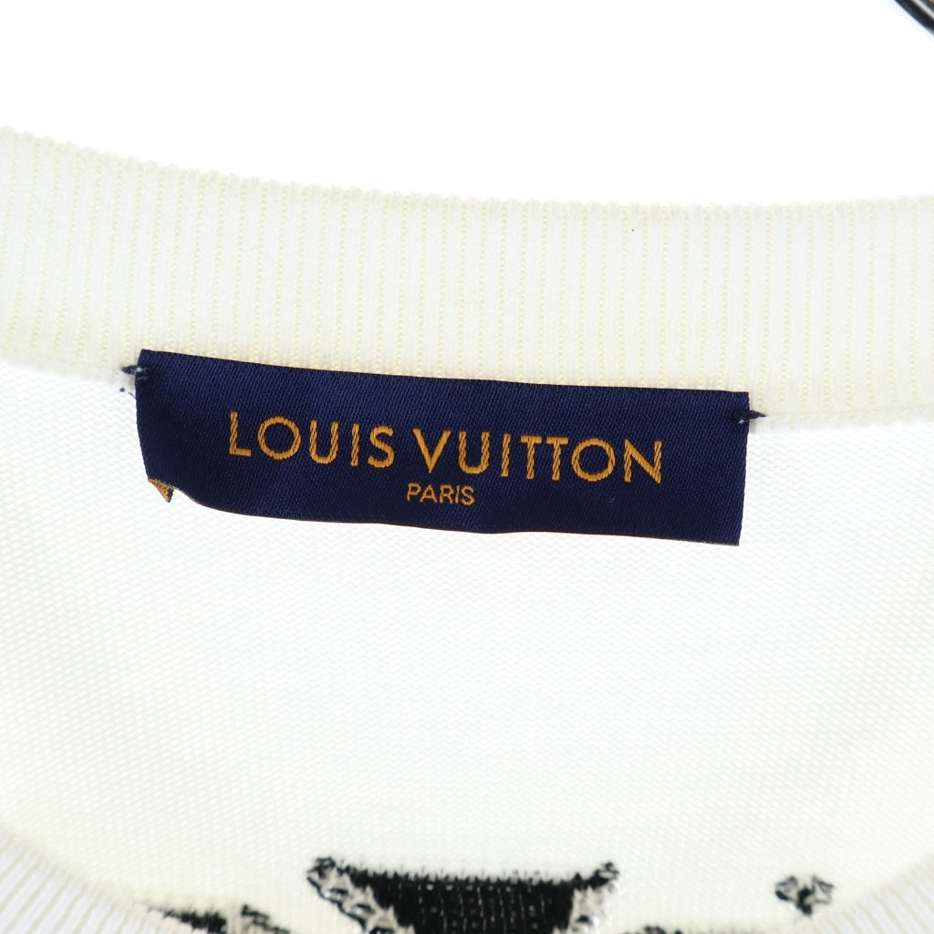 LOUIS VUITTON(ルイヴィトン) 23SS Graphic Cotton T-shirt フロント刺繍 グラフィッククルーネック半袖Tシャツカットソー ホワイト RM231M JL4 HON10W