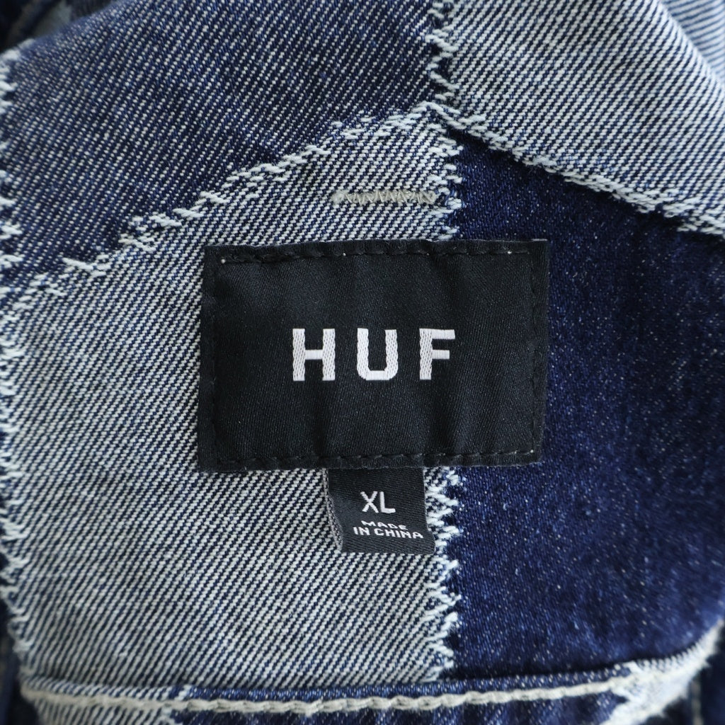 HUF(ハフ) PATCHWORK DENIM JACKET パッチワーク デニムジャケット Gジャン トラッカージャケット インディゴ SP25 JK00426