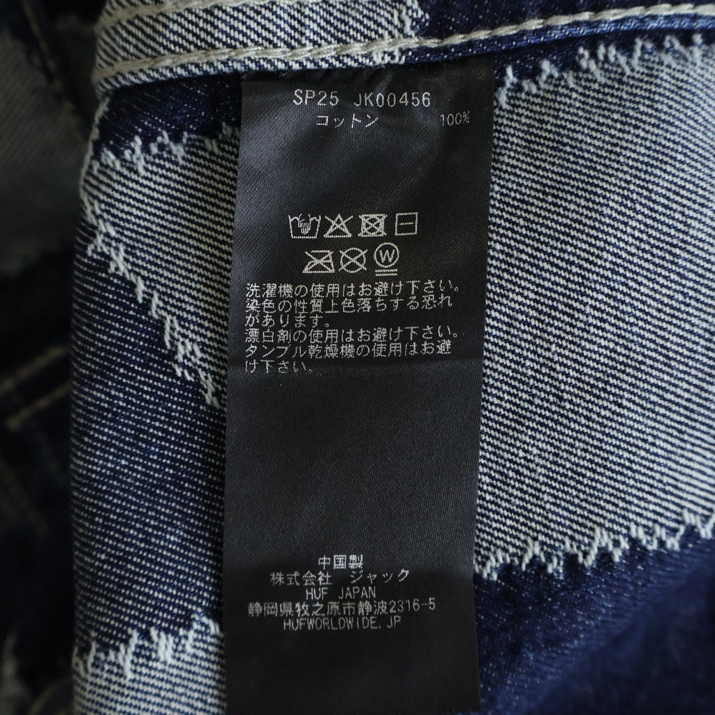 HUF(ハフ) PATCHWORK DENIM JACKET パッチワーク デニムジャケット Gジャン トラッカージャケット インディゴ SP25 JK00426