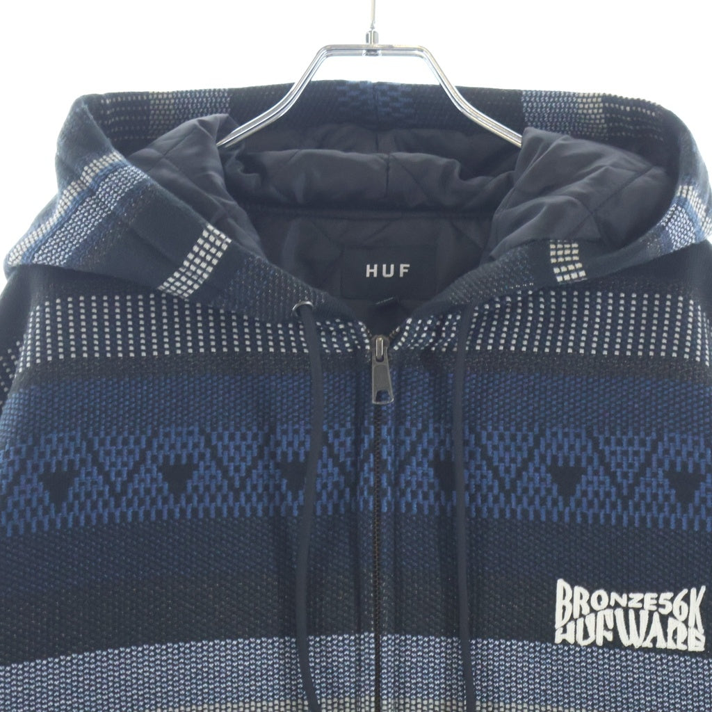 HUF(ハフ) ×Bronze56K BRONZE BAJA WORK JACKET ブロンズ56ケイ ワークジャケット ジップアップフーディ ブラック/ブルー JK00468