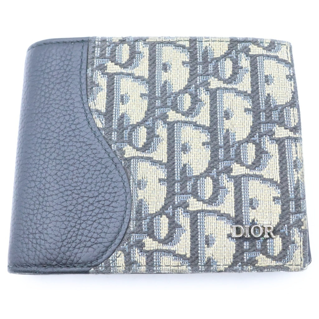 DIOR(ディオール) SUDDLE WALLET サドルウォレット オブリーク 二つ折り財布 グレー 2ADBH076YKS レディース