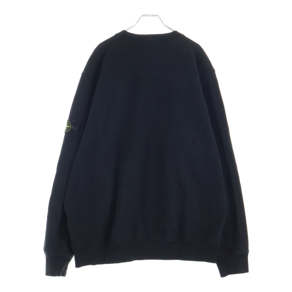 STONE ISLAND(ストーンアイランド) 25SS ORGANIC COTTON FLEECE K1S156100044S0051 オーガニックコットン クルーネック長袖スウェットトレーナー ブラック