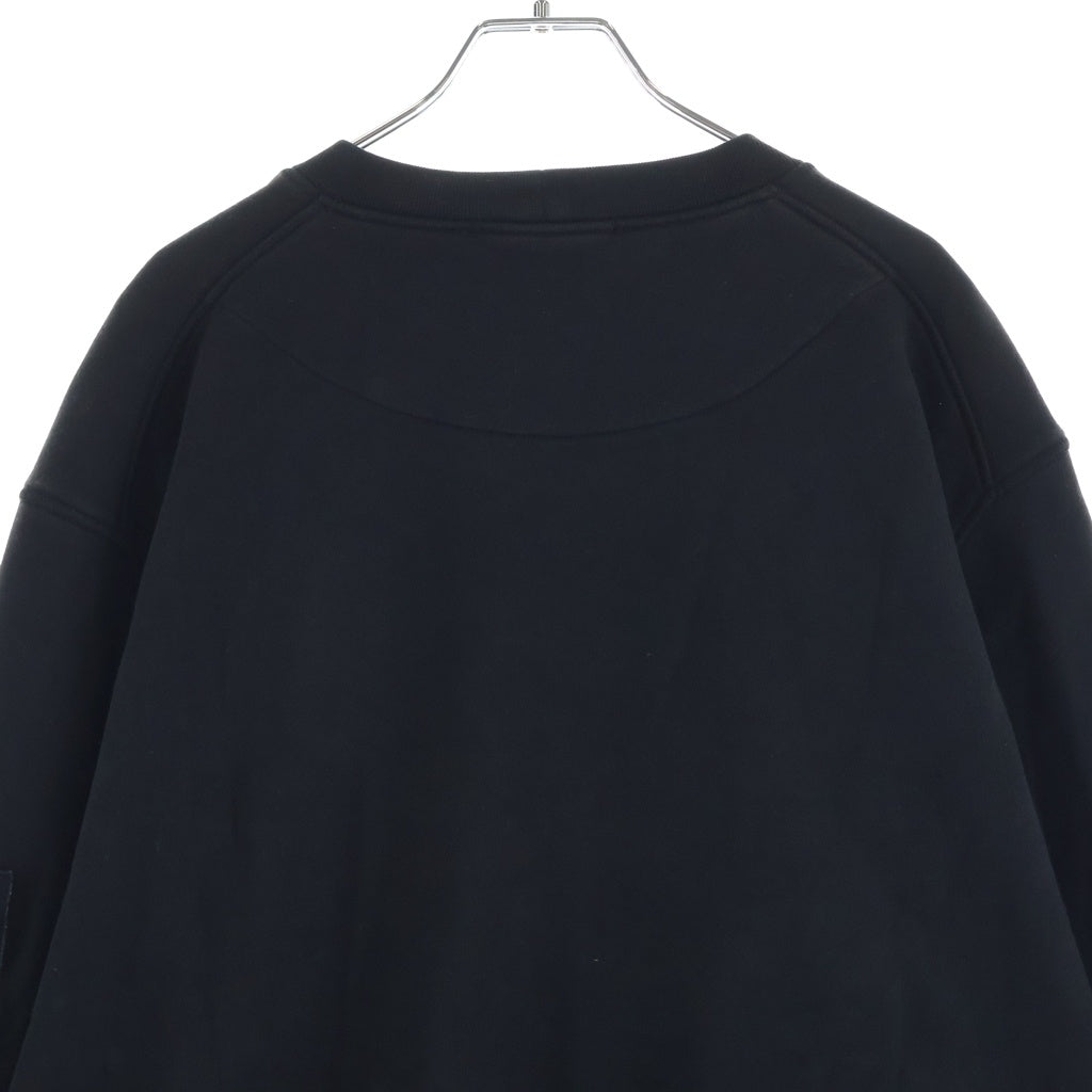 STONE ISLAND(ストーンアイランド) 25SS ORGANIC COTTON FLEECE K1S156100044S0051 オーガニックコットン クルーネック長袖スウェットトレーナー ブラック